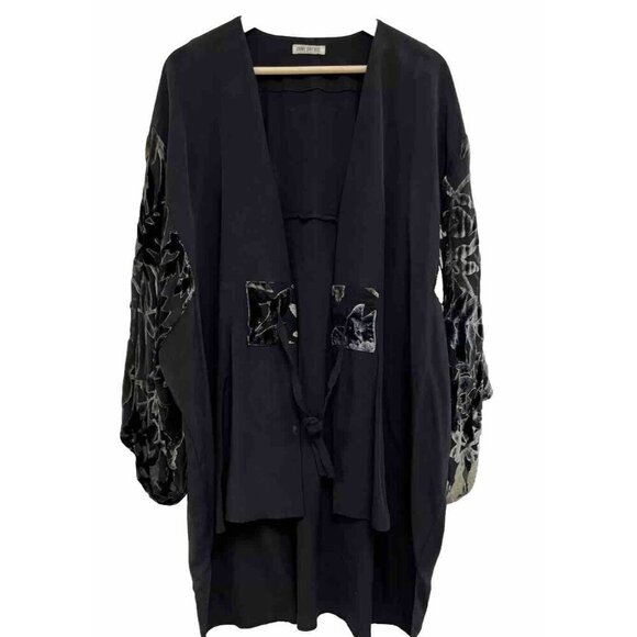 Vintage Jane Suttell Silk Patchwork Kimono Style Jacket Cardigan Sz one size - Picture 2 of 8